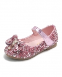 Sequin Bow Crystal Shoes Flat Casual Girls Leather Shoes