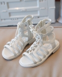 סנדלי בנות 2022 קיץ נעלי נסיכות חדשות לילדים רך תחתון גבוה אופנה ילדה קטנה נעלי רומיות