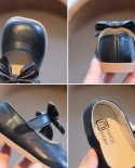 נעלי נסיכה לבנות 2022 אביב חדש קשת תחתון רכה נעלי עור לילדים של סקוטש נעלי ילדות קטנות