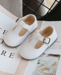 ילדות בסגנון בריטי נעלי עור קטנות באביב ובסתיו נעלי פוף חדשות לילדים בהתאמה אישית לילדה קטנה נעל יחידה