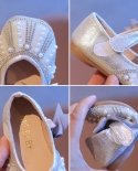 Zapatos de bebé con velcro y suela blanda para niñas con lazo de perlas y diamantes de imitación