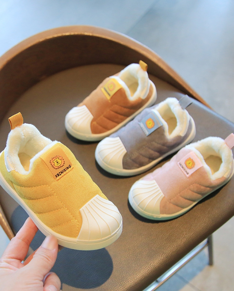 Zapatos de algodón cálidos para niños de invierno, suela blanda para niñas y niños, además de zapatillas de deporte informales d