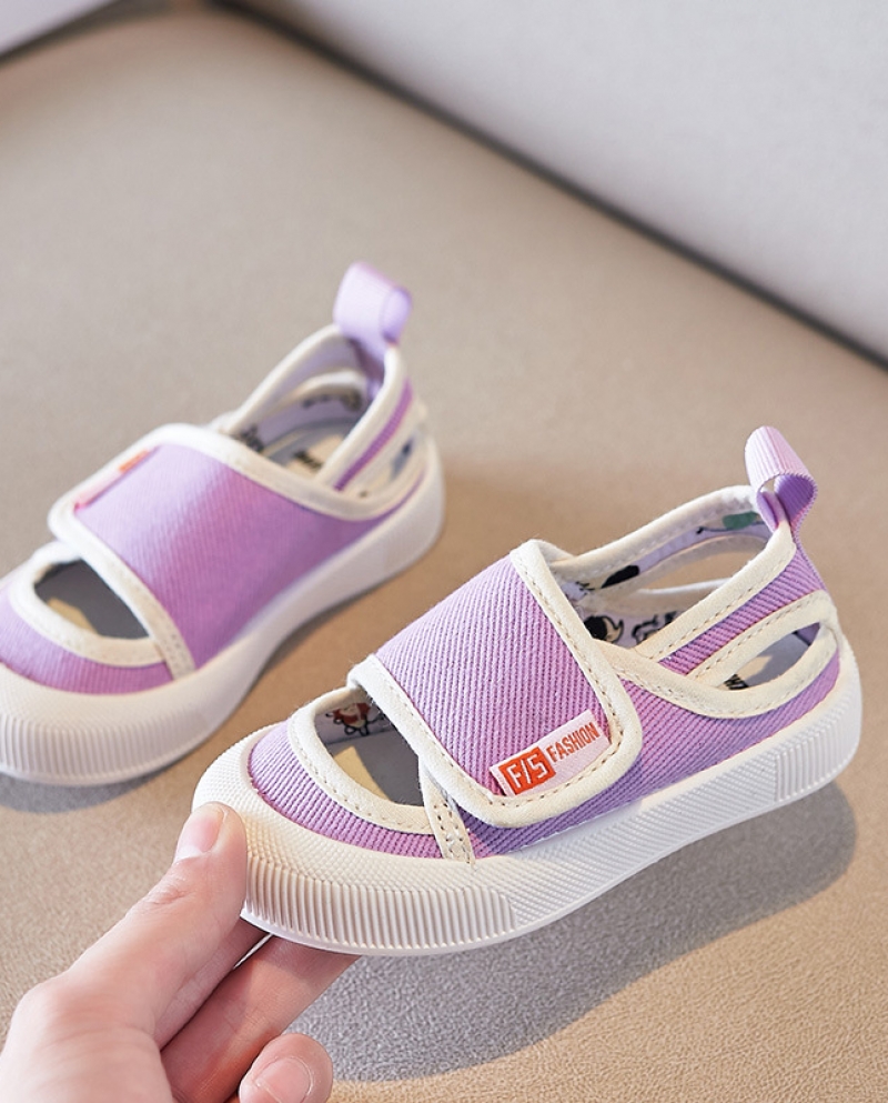 Zapatos de verano con velcro para niños, zapatos informales de fondo suave para niños y niñas