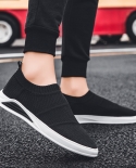 Mens Casual Shoes Gray Striped Socks Shoes Knit Cozy Sneakers Men Loafers Light Wearable Outdoor Work Footwear Tenis Ma