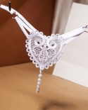 Embroidery Flower Beads Women T Panties Low Thong Briefs