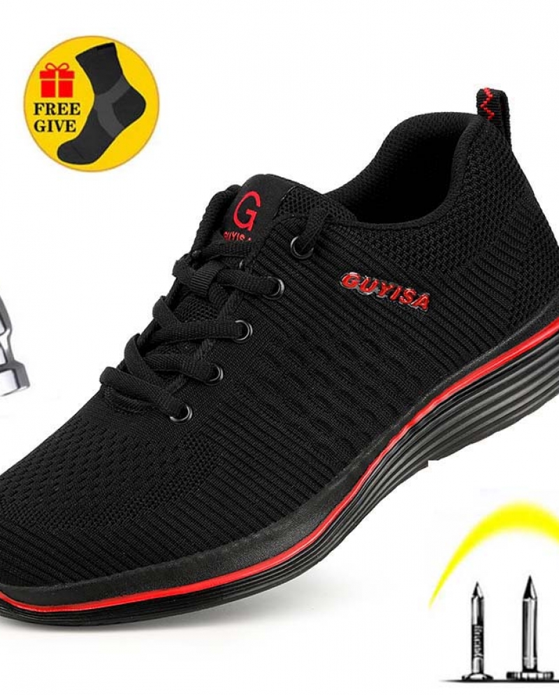 Working Shoes With Steel Toe Cap  Puncture Proof Lightweight  Breathable Sneakers  Mens And Womens Safetywork  Safety