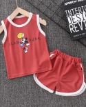 Childrens Suit Boys Girls Short Sleeved Summer Clothes Baby Clothes  Style Childrens Sports Leisure Vest Two Piece Set