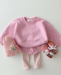 Baby Clothes Boys Girls Candy Color Sweatshirtspants 2pcs Sets Tracksuits Clothes Fashion Kids Children Clothing Sets
