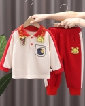 Spring Autumn Children Clothes Set Boys Animal Suit T Shirt  Trousers Baby Outfits Sports Toddler Girls Clothes Kids Tr