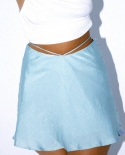 Tossy Women Solid Satin Bandage  Skirt Summer New High Waist A Line Zipper Mini Skirt Female Fashion Streetwears Y2k 202