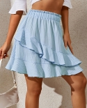 Tossy Women Irregulart Sweet Skirt Summer New High Waist Ruffles Casual Short Skirt Female Fashion Preppy Style Mini Ski