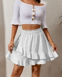 Tossy Women Irregulart Sweet Skirt Summer New High Waist Ruffles Casual Short Skirt Female Fashion Preppy Style Mini Ski