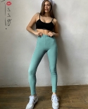 Tossy Blue Ribbed Knit Leggings Women High Waist Cotton Fitness Basic Pants Casual Spring New All Match Female Skinny Le