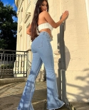 Tossy 2022 moda mujer Patchwork Jeans Casual Flare Slim pantalones largos otoño cintura alta pantalones vaqueros Street Y2k Jean