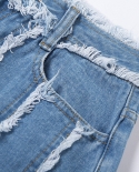 Calça jeans feminina de retalhos Tossy 2022 moda casual flare slim calças compridas queda cintura alta calças jeans street y2k j
