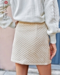 Tossy Women Elegant Plaid Short Skirt Solid Faux Suede Chic Mini Skirt Ladies  Slim A Line Skirts 2022 Fashion Streetwea
