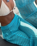 Tossy See Through Wrap Faldas largas para mujer Trajes de playa Cubrir Summer Holiday Party Buttom Crochet Hollow Out Skir
