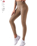 Tossy Women Leopard Sports Tights High Waist Push Up Leggings Gym Fitness Yoga Pants Ladies Casual Workout Ankle Length 