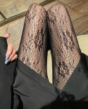 Tossy Classic Lolita Hollowed Out Lace Mesh  Leggings Retro Floral Rattan White Stocking Club Hot Tights  Pantyhoseleggi