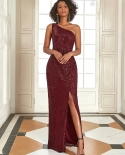 Elegant Evening Dresses Long A Line Shiny V Neck  Sleeveless Floor Length 2022 Ever Pretty Of Sequin Simple Prom Women D