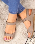 New Women Sandals Soft Three Color Stitching Ladies Sandals Comfortable Flat Sandals Open Toe Beach Shoes Woman Footwear