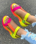  Ins Hot Sale Multi Colors Casual Shoes Woman Flat Dropship Comfortable Sandals Female Plus Sizw 35 43low Heels
