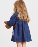 ملابس الأطفال تنورة الدنيم الخريف العلامة التجارية الجديدة للأطفال فستان بأكمام طويلة
