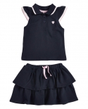 Childrens Clothing Summer New Girls Short Skirt Knitted Childrens Suit