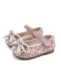 Zapatos de princesa de cuero transpirable antideslizante para niños pequeños de fondo suave para niñas