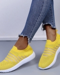Womens Sneakers Socks Shoes Breathable Knitted Casual Lace Up Spring Ladies Shoes Female Students Vulcanized Running Sh