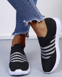 Womens Sneakers Socks Shoes Breathable Knitted Casual Lace Up Spring Ladies Shoes Female Students Vulcanized Running Sh