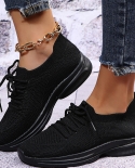 Womens Shoes Sneakers Breathable Knitted Casual Woman Vulcanized Shoes Lace Up Ladies Flats Female Spring Running Socks