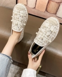 2022 New Womens Flat Shoes Outdoor Leisure Low Upper Shoes Comfortable Walking Shoes Joker Loafer Set Foot Womens Sing