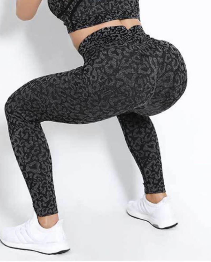 Seamless Leopard Leggings Women Yoga Pants Sport Woman Tights Gym Fitness Legins Push Up Workout Running Scrunch Booty L