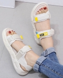 Sports Sandals Female Ins Tide  Summer New Net Red  Of The Velcro Student Flat Female Sandals Womens Shoeslow Heels