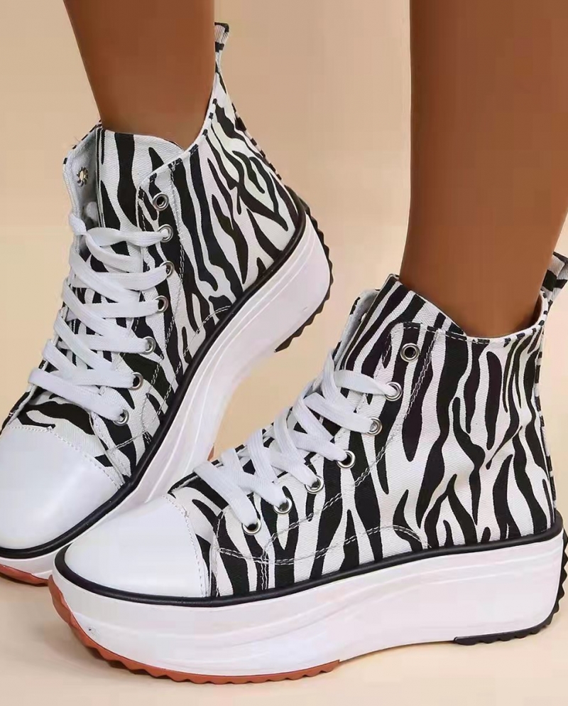 US 25.96 Sneaker Women Shoes Zebra Pattern Canvas Shoes New Style Female Sport Casual Shoes Women 2022chaussure Femme Zapatillas Description