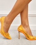Pvc Transparent Yellow Pumps Sandals Perspex Clear Heel Stilettos High Heels Point Toes Womens Party Nightclub Shoes