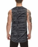 Mens Solid Color Camouflage Vest Fitness Tank Tops Mesh Quick Drying Vest Gym Clothing Bodybuilding Muscle Sleeveless T