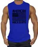 Muscle Guys Brand  Flag Design Bodybuilding Stringer Fitness Men Tank Top Gyms Clothing Vest Sportswear Undershirt