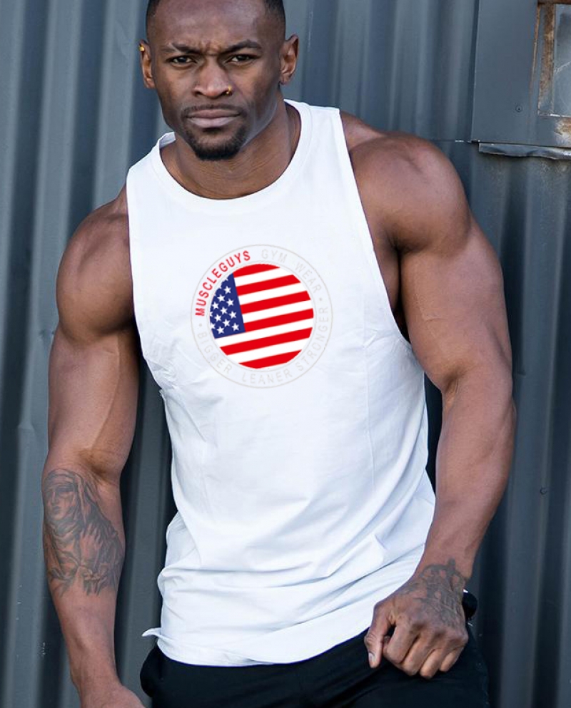 US 15.68 Brand Cotton Gym Clothing Bodybuilding Stringer Tank Top Men Blank Sleeveless Singlets Fitness Mens Tanktop Muscle Vestt Description