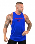 Brand Summer  Flag Bodybuilding Stringer Tank Top Mens Fitness Sleeveless Shirts Gym Clothing Undershirttank Tops