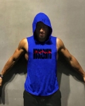 Gym Clothing Bodybuilding Stringer Hooded Tank Top Muscle T Shirt Fitness Men Hooded Undershirt Cotton Workout Sleeveles