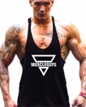Summer Gym Bodybuilding Stringer Tank Top Men Cotton Fitness Vest Y Back Singlets Sport Sleeveless Shirt Muscle Workout 