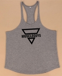 Summer Gym Bodybuilding Stringer Tank Top Men Cotton Fitness Vest Y Back Singlets Sport Sleeveless Shirt Muscle Workout 