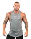 Cotton Gym Tank Tops Men Sleeveless Tanktops For Boys Bodybuilding Clothing Undershirt Fitness Stringer Workout Vesttank