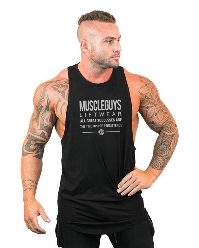 Brand Gym Bodybuilding Stringer Tank Top Men Fitness Singlets Cotton Sportwear Muscle Vest Workout Sleeveless Undershirt