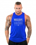 Brand Gym Bodybuilding Stringer Tank Top Men Fitness Singlets Cotton Sportwear Muscle Vest Workout Sleeveless Undershirt