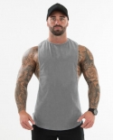Bodybuilding Clothing Plain Fitness Mens Flow Cut Off T Shirts Dropped Armholes Gym Tank Top Men Workout Sleeveless Vest
