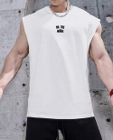 Summer Muscular Man Sleeveless T Shirt Gym Fitness Workout Tank Tops Bodybuilding Breathable Loose Basketball Sports Men
