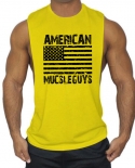 Muscleguys  Flag Design Fitness Men Tank Top Bodybuilding Gyms Clothing Sportwear Vest Muscle Stringer Cotton Undershirt